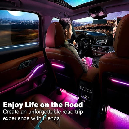 Car LED Strip Light, EJ's SUPER CAR 4pcs 48 LED Multi-Color Car Interior Lights Under Dash Lighting Waterproof Kit with Multi-Mode Change and Wireless Remote Control, Car Charger Included,DC 12V