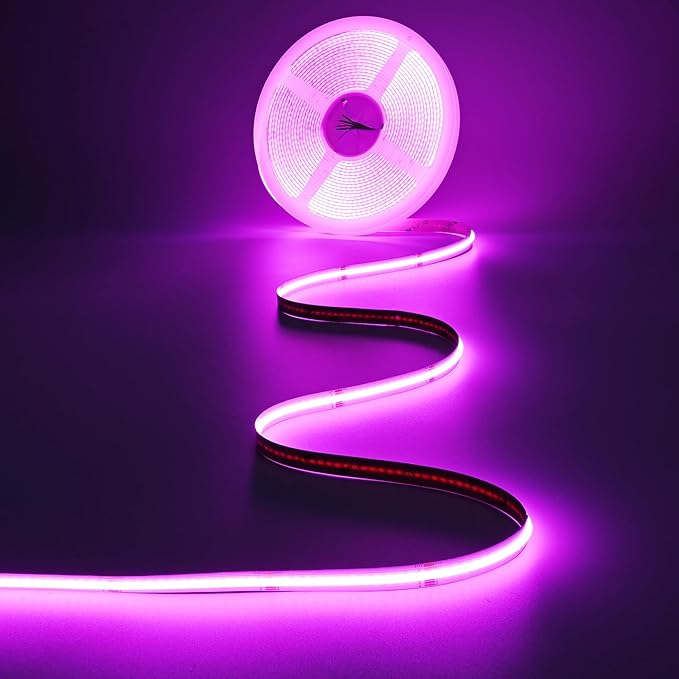 JOYLIT 32.8FT/10M COB LED Strip Lights RGBW, 24V RGB+3000K Warm White Color Changing Flexible Dimmable Tape Light, No Dark Spots, 784LEDs/M High Density Cuttable Adhesive LED Strip for Indoor