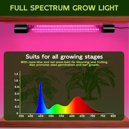 Hlite 16inch 2 Pack LED Grow Lights - Linkable Grow Lights for Indoor Plants, Full Spectrum Plant Lights Plug and Hanging Design with Auto On/Off Timer Hanging Grow Light from Seedling to Flowering
