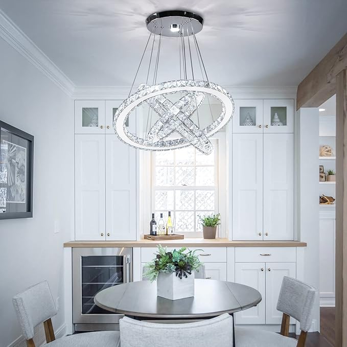 Modern Crystal Chandeliers LED Chandelier Pendant Lights Chandelier Rings Pendant Light (Cool White 30/40/50)