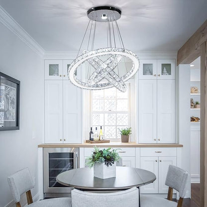 Modern Crystal Chandeliers LED Chandelier Pendant Lights Chandelier Rings Pendant Light (Cool White 30/40/50)