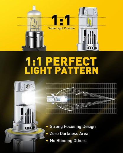 AUXITO H13/9008 Fog Bulbs, 900% Ultra Bright White, 360° Illumination, Long Lasting Durability, Easy Installation, Pack of 2