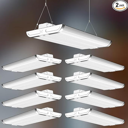 8Pack 2FT 200W LED Commercial Linear High Bay Light 28000LM[Eqv.800W MH/HPS],AC100-277V【Driver Equipped】 5000K,Linear Hanging High Bay Light,UL Complied