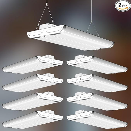 8Pack 2FT 200W LED Commercial Linear High Bay Light 28000LM[Eqv.800W MH/HPS],AC100-277V【Driver Equipped】 5000K,Linear Hanging High Bay Light,UL Complied
