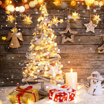 Warm White Christmas Lights Outdoor Pearlized and Berry G15 50 LED 13.5ft Plug in Mini Globe String Lights Whire Wire Waterproof Extendable for Indoor Patio Xmas Thanksgiving Tree Decoration Wedding