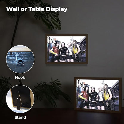 MEMELIGHT Light-Up Wall Art – Black.Pink Photo Art Night Light, Kpop Idol Merchandise, Black.Pink Merch, A4 Size LED Table Light, 8.3 x 11.7 inch