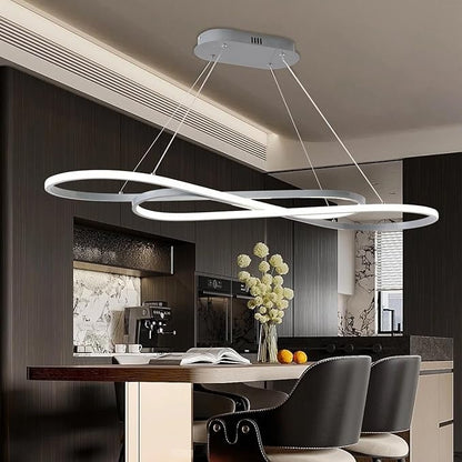 Dimmable Modern LED Chandelier Contemporary Led Pendant Light Fixture Color Temperature 3000K-4000K-5000K Creative Design Kitchen Chandelier Light Fixture Adjustable Hanging Lamp