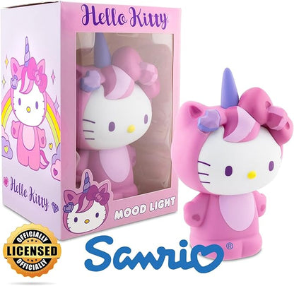 Surreal Entertainment Sanrio Hello Kitty Unicorn 6-Inch PVC Figural Mood Light | Portable Night Light Lamp for Bedroom