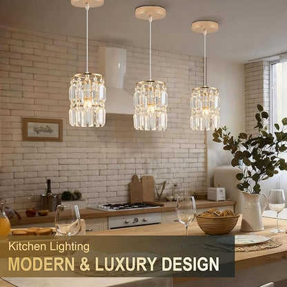 Rose Gold Pendant Lighting Modern Pendant Light, Mini Island Lights for Kitchen, Adjustable Pendant Lights for Kitchen Island Dinning Room Bedroom (3 Pack)