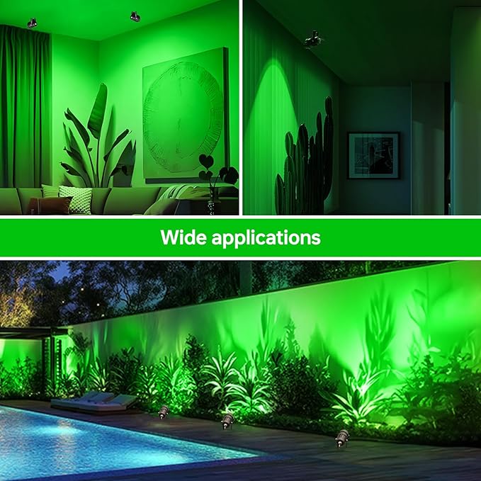 Christmas Spot Lights Outdoor Landscaping Spotlight,12W Green LED Landscape Lighting for Yard Garden Easter Lawn Lighting,2Pack