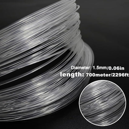 AZIMOM PMMA 0.06in(1.5mm) 2296ft(700Meter) Plastic End Glow Fiber Optic Roll Cable for Fiber Optic Starlight Kits Project Twinkle Star Sky Ceiling Headliner Decor