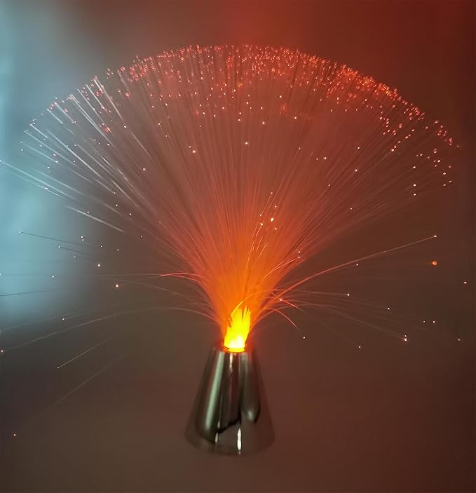 EA 2 pck 13‘’ inch LED Colourful Changing Fibre Fiber Optic Fountain Night Light Calming Lamp Christmas