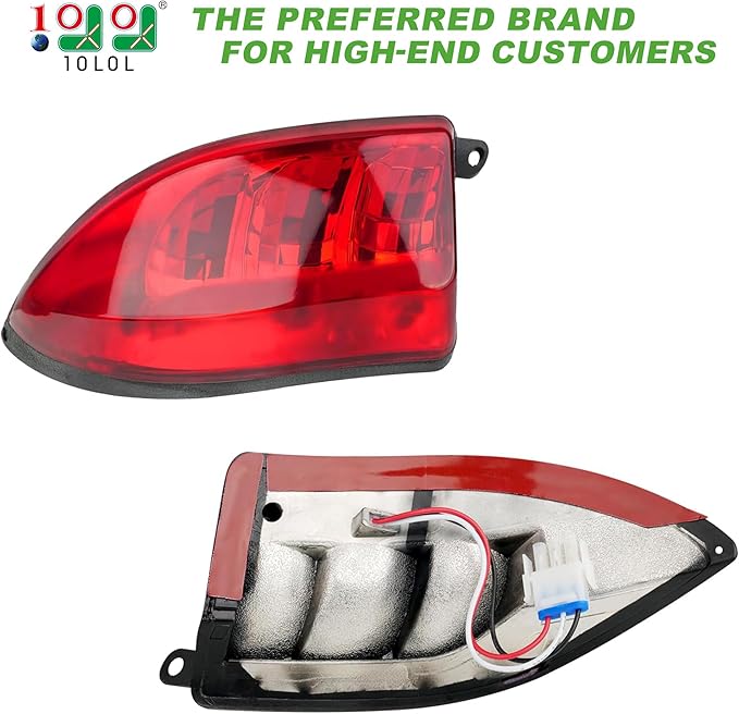 10L0L Golf Cart LED Tail Lights for Club Car Precedent 2004-Up and Tempo 2018-Up, Driver and Passenger Side Rear Lights 12V with 3 Pin Molex Quick Connector Wire Harness