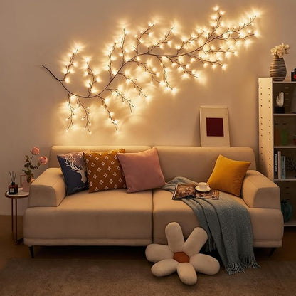 Bexdir Enchanted Willow Vine Lights 9.3ft 160LED, Vines for Home Decor Lighted Tree for Walls in 8 Modes & Timer, Branches Lights for Halloween Christmas Holiday Decor Indoor with Timer