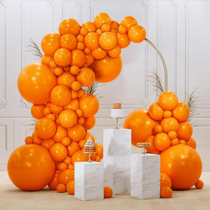 PartyWoo Orange Balloons 145pcs Different Sizes of 18 12 10 5 Inch Matte Fall Balloon Arch Kit Garland for Thanksgiving Halloween Little Cutie Baby Shower Birthday Party Decorations Orange-Y9