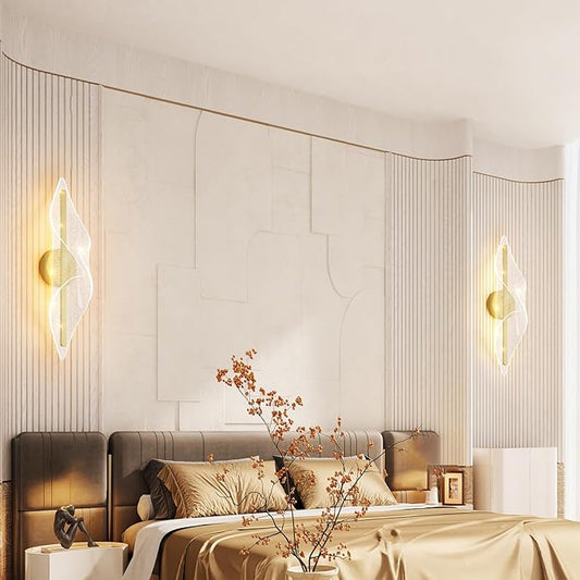 Modern Wall Sconce Lights Gold Wall Lghting LED Dimmable Wall Lamp for Living Room Hallway Bathroom Bedroom Stairs Indoor 22.4In