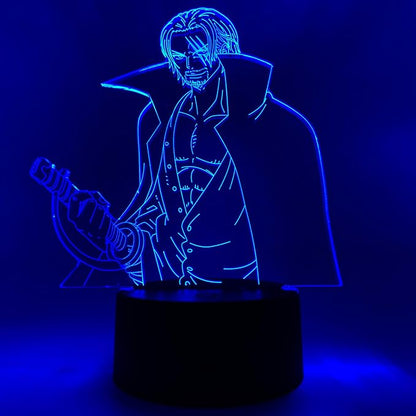 Otaku Lamps Shanks One Piece – Anime Lamp Figure Night Light, 16 Color RGB LED – 3D Anime Room Décor Gift for Otaku