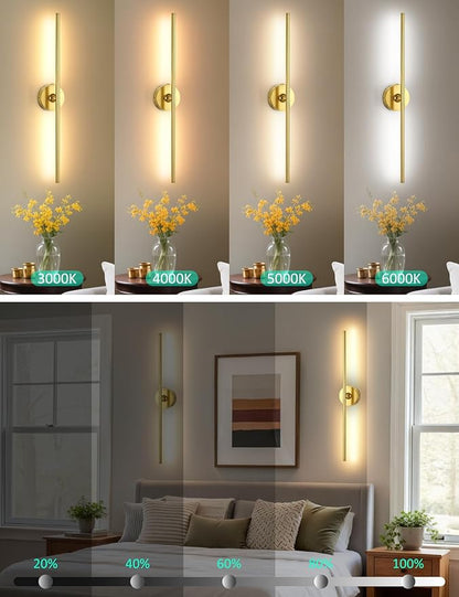Battery Operated Wall Sconces Set of 2: 10000mAh Rechargeable Wall Lights for Living Room, 4CCT Dimmable LED Wireless Wall Lamp 360° Rotate Modern Home Decor for Bedroom Hallway Picture Lighting