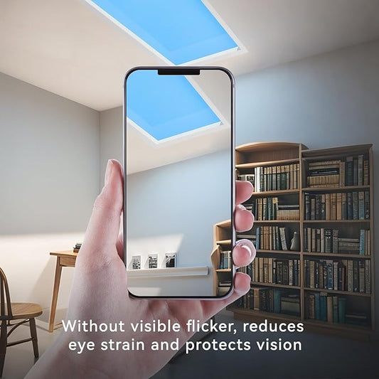 2x2 Ft Smart Blue Sky Light Ceiling Lamp, APP Control and Biological Rhythm Simulate Sunlight Irradiation, Artificial Skylight for Living Room, Bathroom, Office (2x2 Ft)