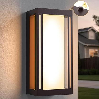 Dusk to Dawn Outdoor Wall Sconce, 3000K LED Outdoor Wall Lights Fixture for Patio, Waterproof Wall Mount Outside Light, 14.5in Bronze Outdoor Lanterns for Porch Door, 1 Pack