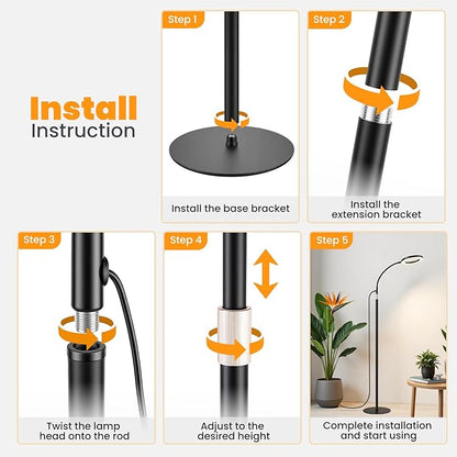 Grow Lights for Indoor Plants, Full Spectrum Plant Grow Light with 3/9/12H Timer, 3 Color Modes, 10 Brightness, Adjustable Growing Lamp for Large Indoor Plants, 17.7-29.5 Inch