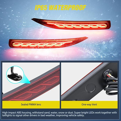 Nilight Rear Bumper Tail Light Compatible with 2019 2020 2021 2022 2023 2024 2025 Toyota Corolla Red Lens LED Reflector Bumper Lamp Brake Turn Signal Sequential Flashing Driving Taillights Replacement