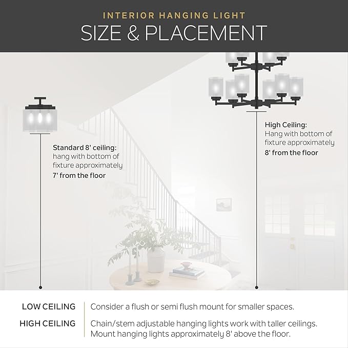 Kichler 15.25" Flush Mount Ceiling Light Fixture, 3-Light Brushed Nickel with Clear Satin Etched Glass for Kitchen, Bedroom, Dining Room, Hallway (15.25" x 6"), 8110NI