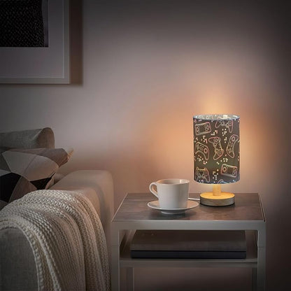 Bedside Table Lamp Video Game Gaming Gamer Nightstand Lamp with Wood Desk Lamps for Bedroom Living Room Nursery Office Home Decor