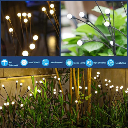 TONULAX Solar Garden Lights 8 Pack - Upgraded Solar Swaying Light, Sway by Wind, Outdoor Lights, Yard Patio Pathway Decoration, High Flexibility Iron Wire & Heavy Bulb Base, Warm White