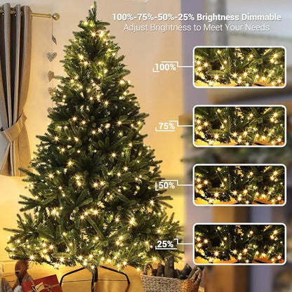 Brizled Christmas Lights Outdoor, 500 LED Color Changing Christmas String Lights with Remote, 180.4ft 11 Modes Tree Light Warm White & Multicolor Green Wire Xmas Light for Xmas Party Home