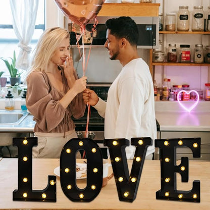Led Marquee Letters, 8.58 Inch Black Light Up Letters, Small Led Letter Lights, Battery Powered Lighted Letterfor Table, Party, Birthday, Christmas Decor (Black, Letter W)