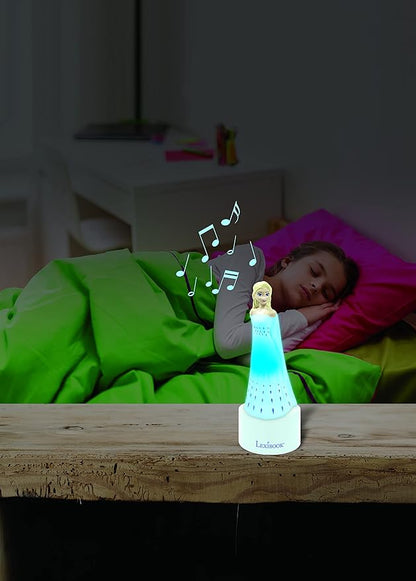 LEXiBOOK Frozen, Nightlight and Speaker for Children's Room, Color Change, Soft Light, Battery Operated, Blue/White, NS01FZ