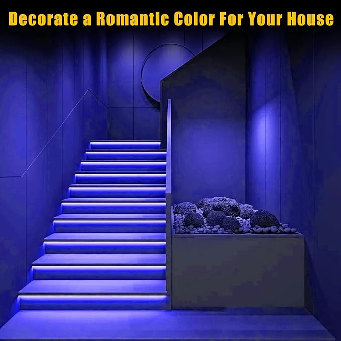 YM E-Bright Blue Led Neon Strip Lights Without Power Supply, 12V Indoor Outdoor 16.4Ft 600SMD Silicone Waterproof Flexible for Signboard Bar Home TV Kitchen Bedroom Party Wedding Holiday Decoration