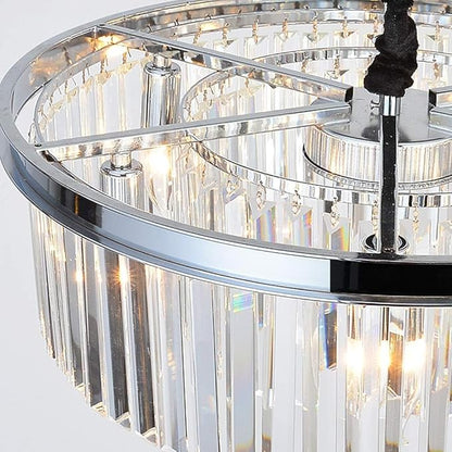 Chrome Crystal Chandeliers Modern Contemporary Ceiling Lights Fixtures Pendant Lighting for Dining Living Room Chandelier D43