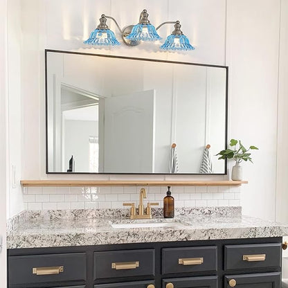 XIEDUN Brushed Nickel 3 Light Vanity Light Vintage Bathroom Vanity Light Fixture