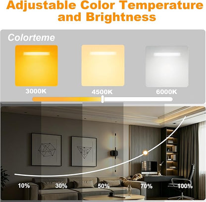 Rechargeable Wall Sconce Single, 35Hrs+ Battery Operated Wall Lights, Wireless with Remote, 360° Rotatable, Dimmable 3-Color LED, Cordless Wall Light for Bedroom, Living Room, 23 in Black