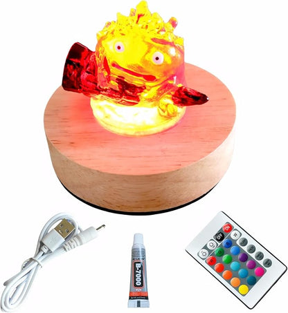 Calcifer Night Light with Remote Control - Multi-Color Adjustable LED Lamp Statue Inspired by Howl's Moving Castle
