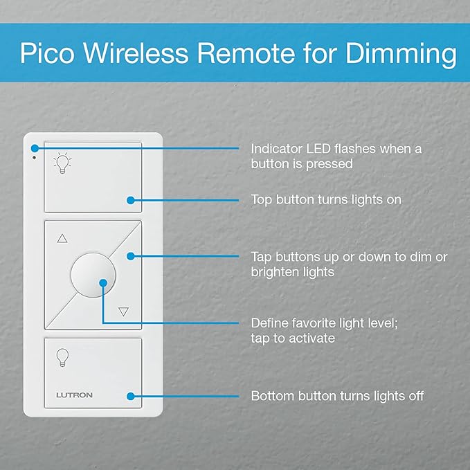 Lutron Diva Smart Dimmer Switch with Wallplate and Pico Smart Remote for Caseta Smart Lighting, Works w/ Alexa, Apple Homekit, Google Home (Hub Required), No Neutral Required, White