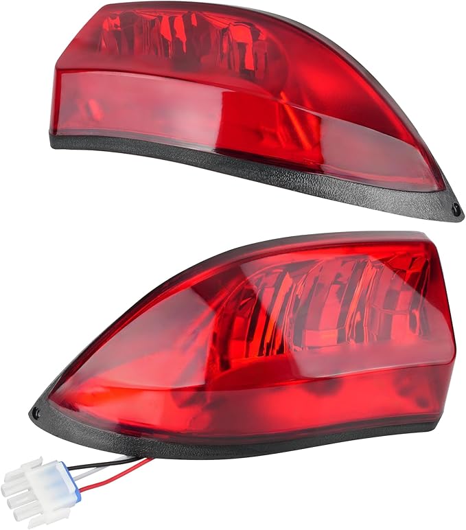 10L0L Golf Cart LED Tail Lights for Club Car Precedent 2004-Up and Tempo 2018-Up, Driver and Passenger Side Rear Lights 12V with 3 Pin Molex Quick Connector Wire Harness
