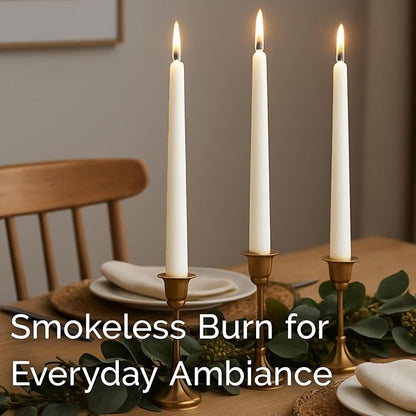 Stonebriar Tall 10" White Unscented 4 Pack Taper Candles