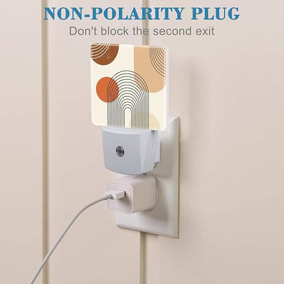 Plug in Night Lights Bohemian Art Abstract Lines Nightlight Plug Into Wall Dusk to Dawn Sensor LED Night Light for Kid Girls Boys Women Room Decor,Hallway,Kitchen,Bathroom,Nursery,Stairs