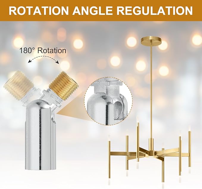 MECCANIXITY Sloped Ceiling Adapter, 180 Degree 46x15mm M10 Fine Thread Sloped Ceiling Light Fixture Adapter Kit for Ceiling Pendant Light Chandelier Track Suspend(Silver)