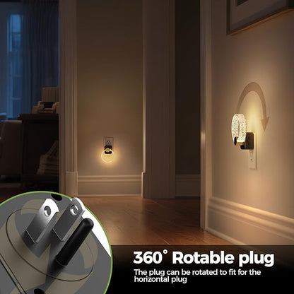 DORESshop LED Night Lights Plug Into Wall，Acrylic Decorative Night Light with Dusk-to-Dawn Sensor, Dimmable Nightlights, Adjustable Brightness for Bathroom, Hallway, Bedroom,Kids Room,Soft White