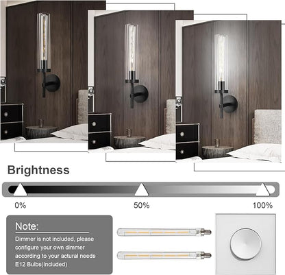 Brass Wall Sconces Set of Two with White Lights, 19.5'' Brushed Brass Knurled Bathroom Vanity Light Fixture with Clear Glass for Living Room Mirror Bedroom Stairs