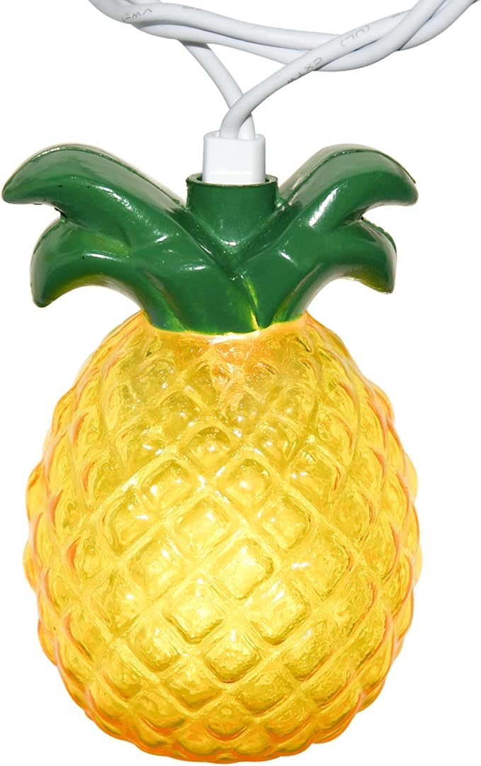 SUNSGNE Pineapple String Lights, Outdoor String Light with 10 Pineapples, Outdoor Indoor Party Lights, Summer Patio String Lights, Pineapple String Mini Incandescent Light, Hawaiian Themed Lights