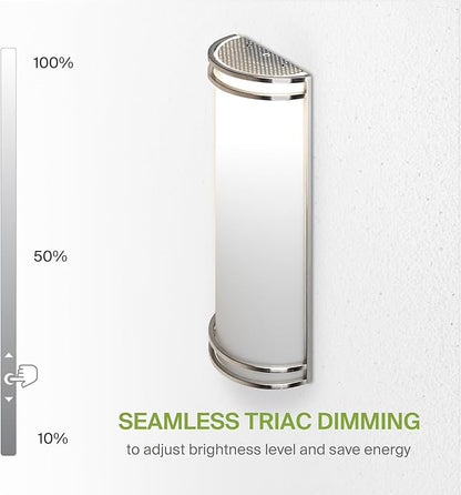 ASD LED Indoor Wall Mount Light Fixture - 18 Inch 25W Modern Interior Nickel Dimmable Wall Sconce Light - ETL 3000K 4000K 5000K Adjustable - Hallway, Bedroom LED Wall Lights, 2 Pack