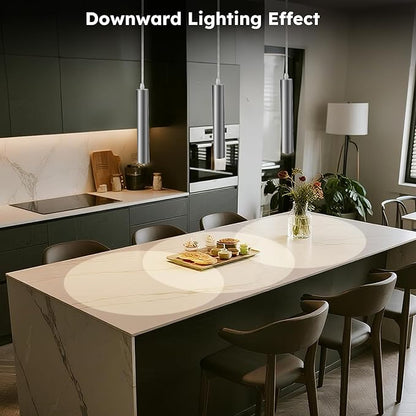 Brushed Nickel LED Pendant Light, 10W Modern Dimmable LED Downward Adjustable Hanging Spotlight, Lighting for Kitchen Island, Dining Room, Bar, 4000K Neutral White, ETL Driver, Pack of 1