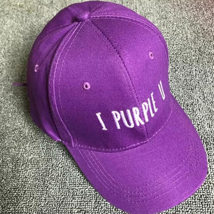 Baseball Cap Purple You Letter for Kpop Merchandise Adjustable Bangtan Boys Dad Hat Unisex for Kpop Merch