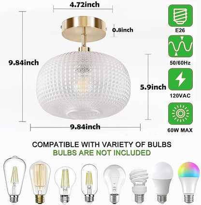 Semi Flush Mount Ceiling Light,Hallway Light Fixtures,Vintage Light Fixtures,Kitchen Lighting Fixtures Ceiling,Globe Glass Light Fixture,Closet Light Fixture,Hanging Light Fixture for Bedroom Porch