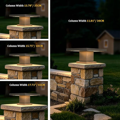 Outdoor Post Lights Modern 3000K LED Column Caps Lights Waterproof Outside Housing Pillar Lights Hard Wired Landscape Pathway Lamp Fence Deck Caps Lanterns For Gate Mailbox Pier Pedestal Lighting